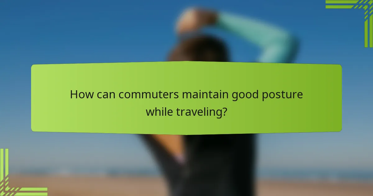 How can commuters maintain good posture while traveling?