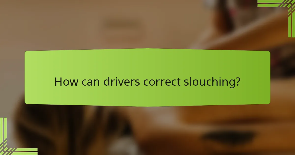 How can drivers correct slouching?