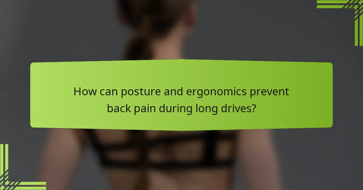 How can posture and ergonomics prevent back pain during long drives?