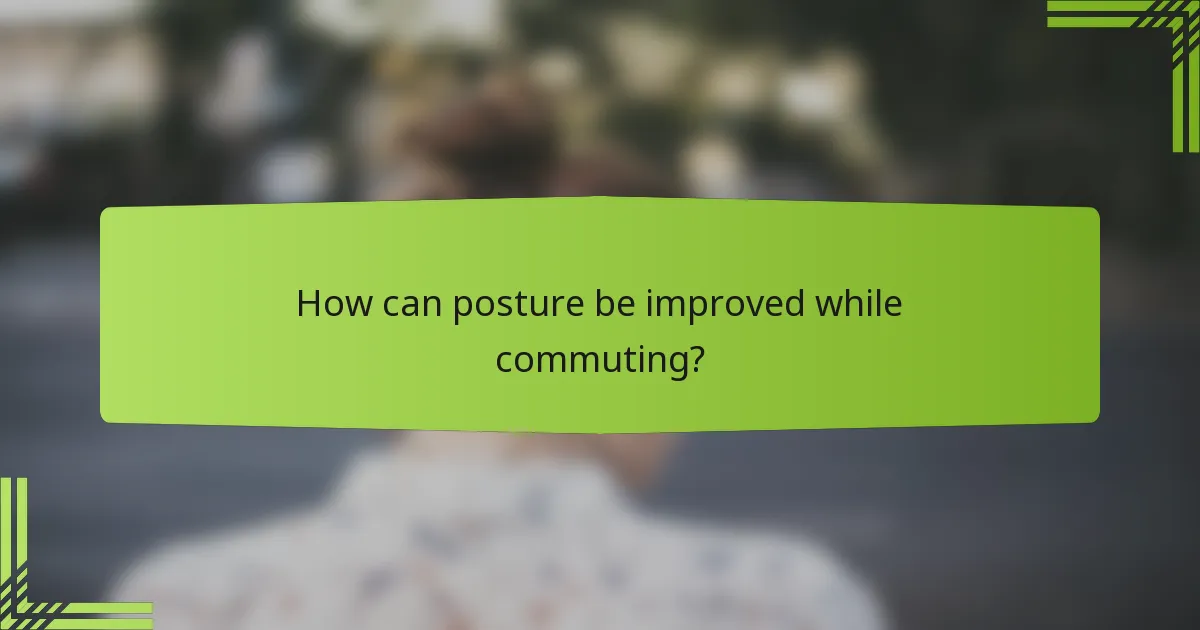 How can posture be improved while commuting?