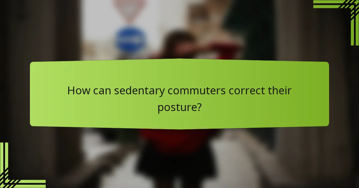 How can sedentary commuters correct their posture?