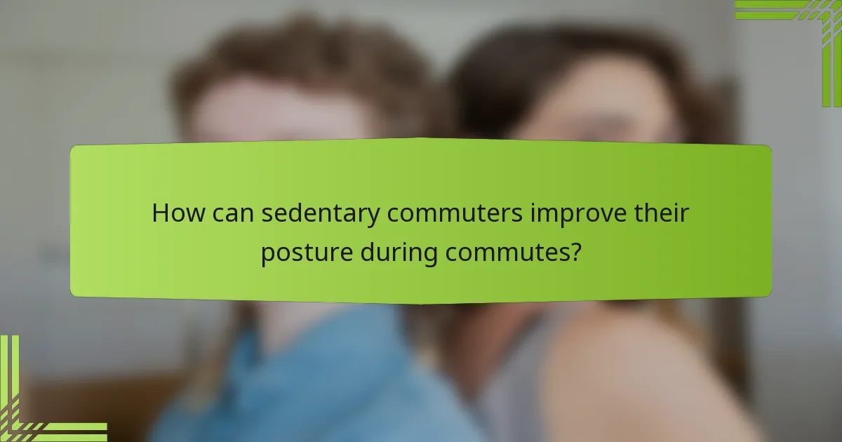 How can sedentary commuters improve their posture during commutes?