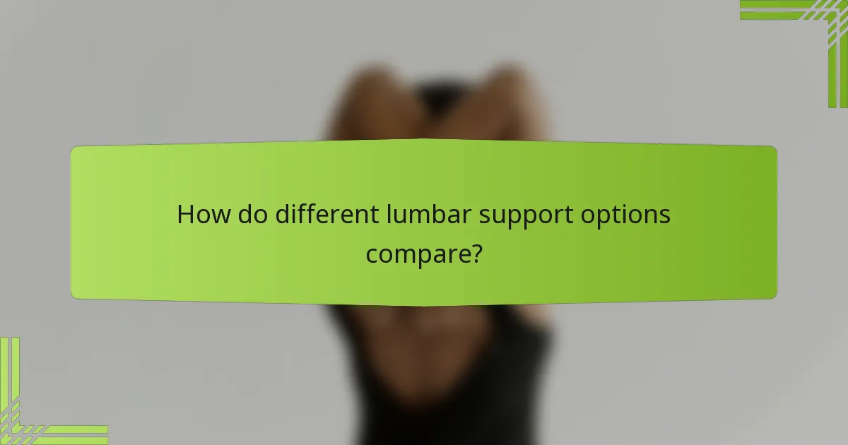 How do different lumbar support options compare?