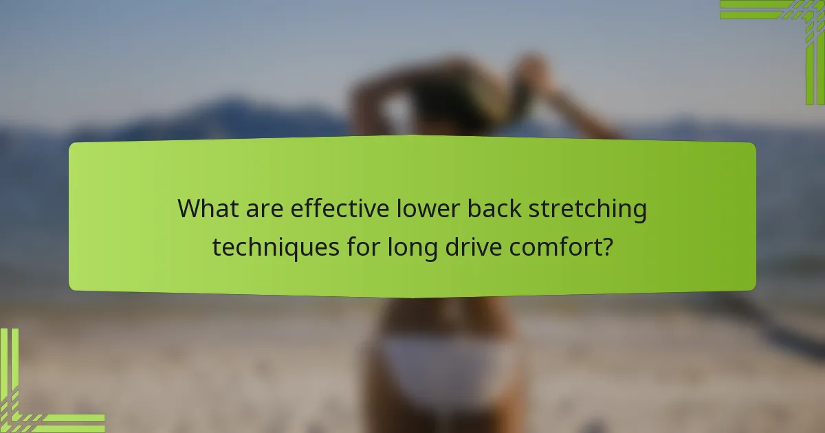 What are effective lower back stretching techniques for long drive comfort?