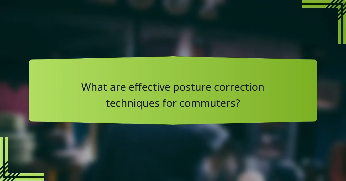 What are effective posture correction techniques for commuters?