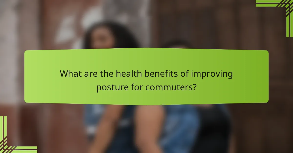 What are the health benefits of improving posture for commuters?