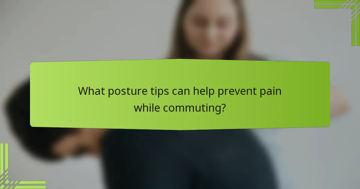 What posture tips can help prevent pain while commuting?