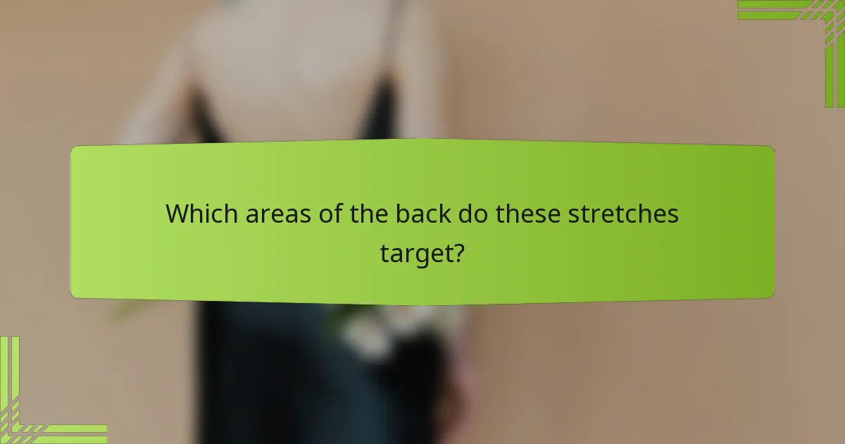 Which areas of the back do these stretches target?